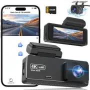 Dash Cam Front and Rear Camera 4k, WiFi Dash Camera for Cars Front and Rear w...