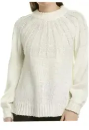 Laundry By Shelli Segal WOOL BLEND Sweater L Large OFF WHITE MARSHMALLOW