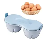 Non-Stick Egg Porcher - Microwave Breakfast Maker, 2 Cavity Cooker | Non-stick Poached Egg Maker with Heat Resistant Kitchen Gadget with Microwave Lid 8.66 x 3.43 x 4.33 Inches
