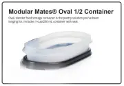 Tupperware Modular Mates Oval 1/2 Container 200 ML /.85 Cups Black New Sale