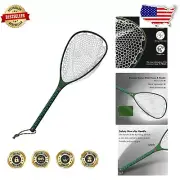 Large 37.2" Carbon Fiber Landing Net with Ergonomic Grip for Catch-and-Release