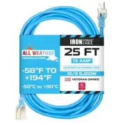 Iron Forge Cable 25 Ft All Weather Extension Cord - Stays Flexible in Extreme...