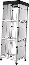 Rolling Stuffed Animal Storage Rack, Vertical Stuffed Toy Organizer for Kids Room, 3 Layer with Cover, as described