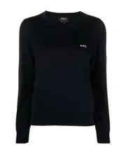 A.P.C. Virginie Logo-Embroidered Crewneck Jumper S,XS,M Black