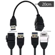 USB A Male to Type-C Female Panel Mount Insert Cable for Wall Socket FacePlate