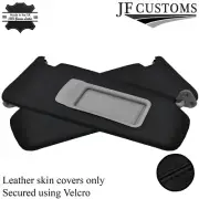 BLACK STITCHING 2X SUN VISORS REAL LEATHER COVERS FITS BMW E91 E92 2005-13 (for: BMW)