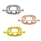 2Pcs Nipplerings Piercing Stainless Steel Vampire Teeth Nipple Bar Ring Jewelry