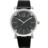 Calvin Klein CK K3B2T1C1手錶 透視鏡面 黑面 黑皮帶-大