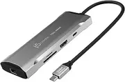 j5create USB C Hub - 4K 60Hz HDMI, USB-C 10Gbps, 2 USB-A 10Gbps, 100W PD with USB-C 5Gbps, Ethernet, SD 4.0 Card Reader | for MacBook, XPS, Surface Pro (JCD393)