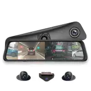12" rear view mirror dvr driving recorder 4CH Cameras lens gps Navi car cameras