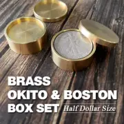 Brass Okito & Boston Box Set (Half Dollar Size) Close up Magic Tricks Illusions