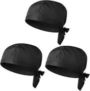 [SHERCHPRY] Chef Hat Shower Cap Chef Coat and Hat Service Food Women Hat Chefs Hats for Men Head Cap Scull Chef Cap Women Hat Restaurant Chef Skull Cap Restaurant Cook Hat Cloth Black