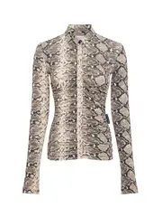 [Marine Serre] Python Printed Draped Jersey Top