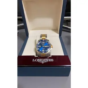 浪琴LONGINES 半金藍水鬼41mm近全新