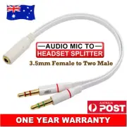 3.5mm Stereo Audio Mic Male to 4-Pole Female Adapter Cable Combine Splitter Cord