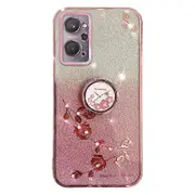 Glitter Powder Tpu Ring Kickstand Phone Case For Realme 9i 4g