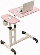 Portable Desk for Laptop with Wheels Adjustable Height Tilt Top and Mobile Rolling Stand Tilting Overbed Table Tray