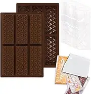 Deep Chocolate Bar Moulds, 2Pcs Chocolate Bar Mold Deep Silicone Snap Chocolate Bar Molds,Non-Stick Mini Chocolate Bar Moulds,Silicone Deep Chocolate Bar Mould,Deep Silicone Candy Bar Molds for DIY