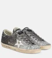 [Golden Goose] Golden Goose Super Star glitter sneakers AU 7 silver