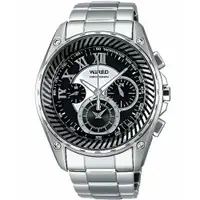 在飛比找PChome24h購物優惠-WIRED 東京原創潮流 三眼計時腕錶(銀/40mm) 7T