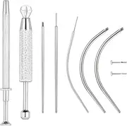 [BodyAce] 14G 16G 18G 20G Piercing Taper Ball Grabber Tool Stainless Steel Assistant Tools for Changing Jewelry Threadless Insertion Pin Screw On Body Piercings Kit for Ear/Nose/Navel/Lip