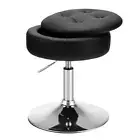 Adjustable Swivel Makeup Chair with Storage Tray, Black Vanity Stool