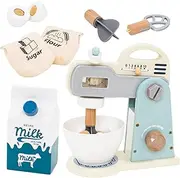 Kids Mixer | Cooking Mixer Playset,Wooden Pretend Play Kitchen Toys Baking Set Accessories for 3-5 Years Old Children Girls Boys
