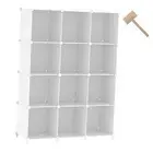 Cube Storage Organizer Modular Storage 12 Cube Bookshelf DIY Plastic White