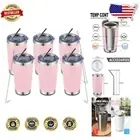 6-Pack 20oz Insulated Coffee Cups with Splash-Proof Lids - Perfect for Travel
