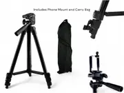 Professional Camera Tripod Stand Mount with Phone Holder and Carry Bag – Adjustable and Portable