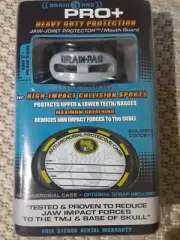 Brand New Brain-Pad PRO+PLUS Strap/Strapless Mouthguard - ADULT 12+ Black/Gray