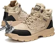 [ZBVB] Steel Toe Boots for Men Work Safety Boots Indestructible Shoes Industrial Construction Boot Comfortable Puncture Resistant Lightweight Work Boots