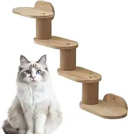 Cat Wall,Cat Wall Furniture - Wood Floating Playground Tower with Stairs Ladder Climber for Windowsill Bookshelf Ceiling, Scratching Climbing