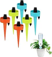 6 Pcs Self Watering Spikes,Adjustable Plant Watering Devices,Automatic Plant Waterer Slow Release Control Valve Switch,Bottle Plant Drip Irrigation Spike Self Watering Spike,Plant Self Watering Spikes