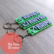 Personalised Keyring Custom KeyChain Gaming School Bag Name Tag Gift Kids