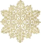 Snowflake Placemats Set of 6 Christmas Decorations Gold Snowflake Tablemats roun