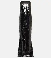 [Emilia Wickstead] Emilia Wickstead Josiah strapless sequin gown AU 14 black