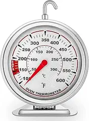 Oven Thermometer 100℉-600℉ & -40℃- 310℃ Double Scale 3 Inch Stainless Steel Large Dial Oven Grill Thermometer for Gas & Electric Oven,Grill Cooking,Accurate Oven Thermometer for Meat,Grilling,Cake