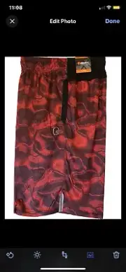 AND1 BASKETBALL FASHION SHORTS STRETCH 11" INSEAM RED BLACK GRAY SZ M NEW