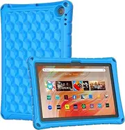 New Amazon Fire HD 10 & Fire HD 10 Plus Tablet Case for Kids(13th/11th Gen, 2023/2021 Release), DJ&RPPQ Lightweight Shockproof Kids Friendly Back Cover, Also for Sony Nokia 10.1in Tablet, Blue