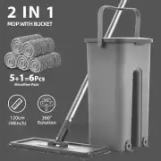 Hand Free Flat Floor Mop and Bucket for Professional Home Floor Cleaning System