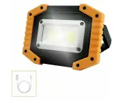 Rechargeable Led Floodlight 30W Construction Site Floodlight Work Light With 2X Cob Portable Usb Led Floodlight For Camping, 3 Modes, (1 Piece) [Energy Cla