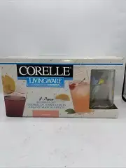 Set of 8 Vintage Corelle 16 oz Glassware Tumblers - Friendship Pattern 1990s New