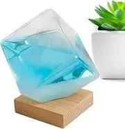 Barometer Glass,Large Cube Storm Cloud Weather Predictor - Stylish Liquid Barometer, Practial Weather Barometer for Wedding, Living Room, Desktop Catcoq