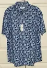 NWT Southern Tide size M blue happy hour short sleeve button up shirt mens $99