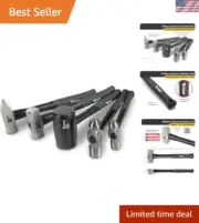 Versatile 5-Piece Hammer Set - Includes Rubber Mallet & 3 Balanced Hammers