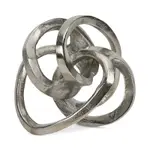 Tizo Silver Tone Metal Knot Sculpture, Small