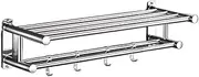 Towel Rail Wall Mounted 2-Tier Foldable Towel Holder Bath Towel Rack with Activity Hooks SUS 304 Stainless Steel Towel Shelves Towel Rail for Bathroom/Kitchen/Hotel (Color : Silver, Size : 70cm)