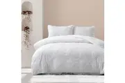 Ardor Lucy White Tufted Detail Quilt Cover Set