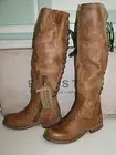 BED STU Cobbler series SURREY Back Lace Tall Boots Caramel Lux Brown 6.5 NIB